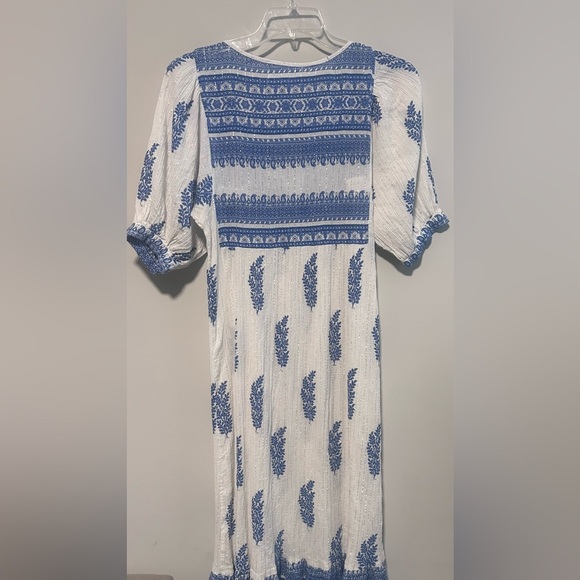Daughters of India Mishka Maxi Dress Azure Blue White Size S - Picture 5 of 7